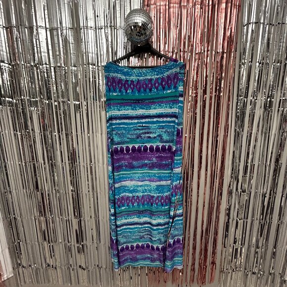 Majora Tube Dress Women Size Extra Large XL Teal Purple Multicolored Cocktail - Picture 2 of 6